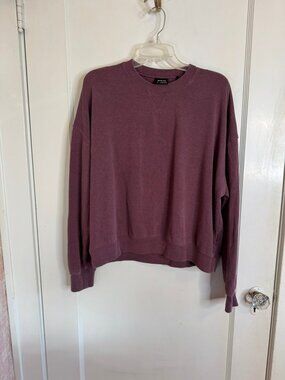 Prana Purple Vino Cozy Up Crew Sweatshirt sz XL